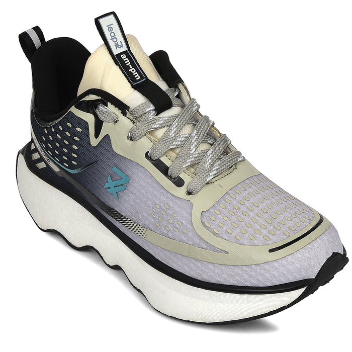 Leap7X Black Sports Lacing Running Shoes For Men Ghd 105 By Liberty