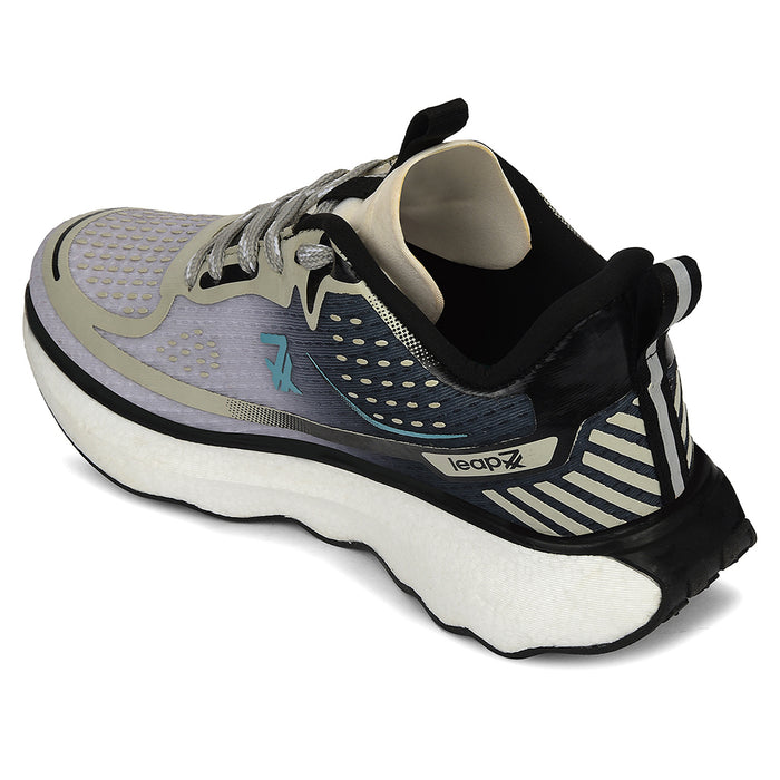 Leap7X Black Sports Lacing Running Shoes For Men Ghd 105 By Liberty