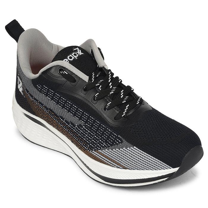 Leap7X Black Sports Lacing Running Shoes For Men Ghd 21 By Liberty