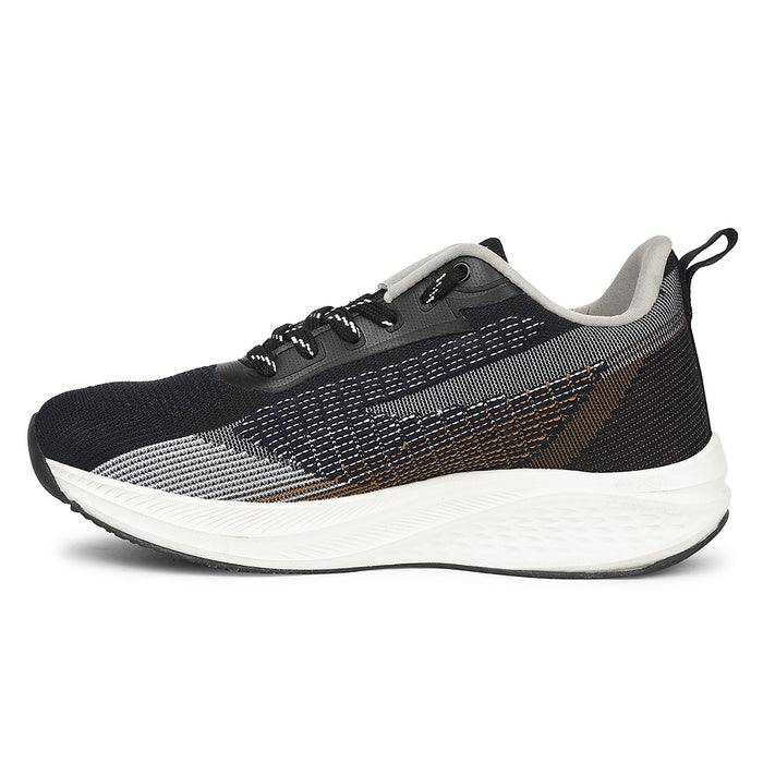 Leap7X Black Sports Lacing Running Shoes For Men Ghd 21 By Liberty