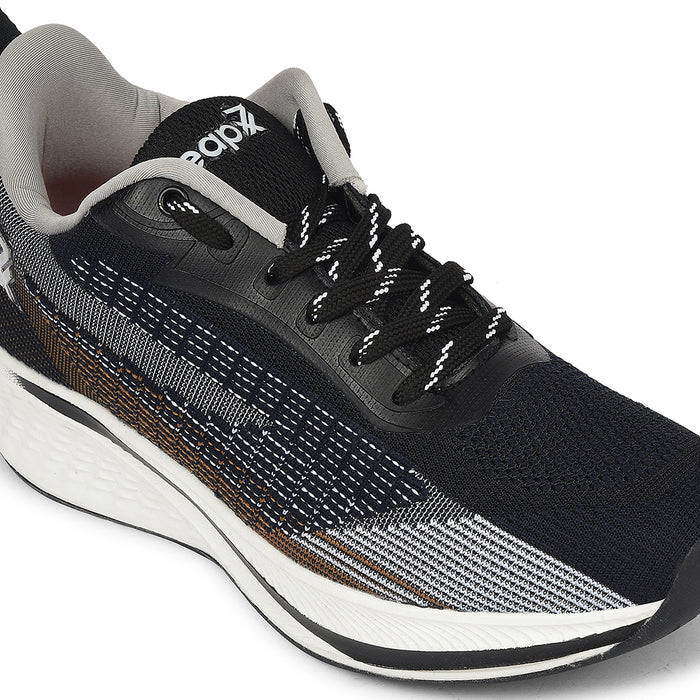 Leap7X Black Sports Lacing Running Shoes For Men Ghd 21 By Liberty