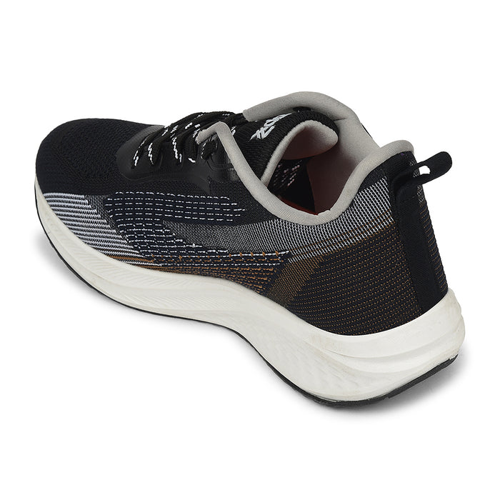 Leap7X Black Sports Lacing Running Shoes For Men Ghd 21 By Liberty