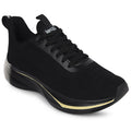 Leap7X Black Sports Lacing Running Shoes For Men Roaster 1E By Liberty