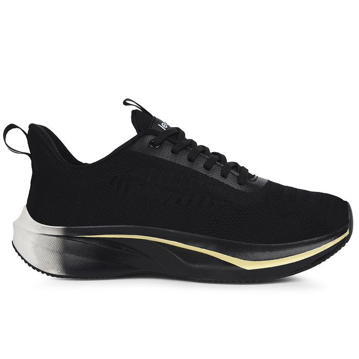Leap7X Black Sports Lacing Running Shoes For Men Roaster 1E By Liberty