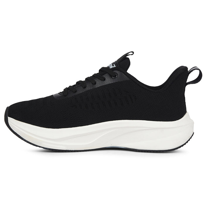 Leap7X Black Sports Lacing Running Shoes For Men Roaster 1E By Liberty