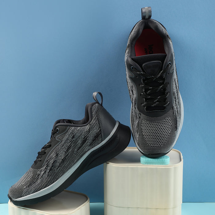 Leap7x Black Sports Lacing Running Shoes For Women MANTIS By Liberty