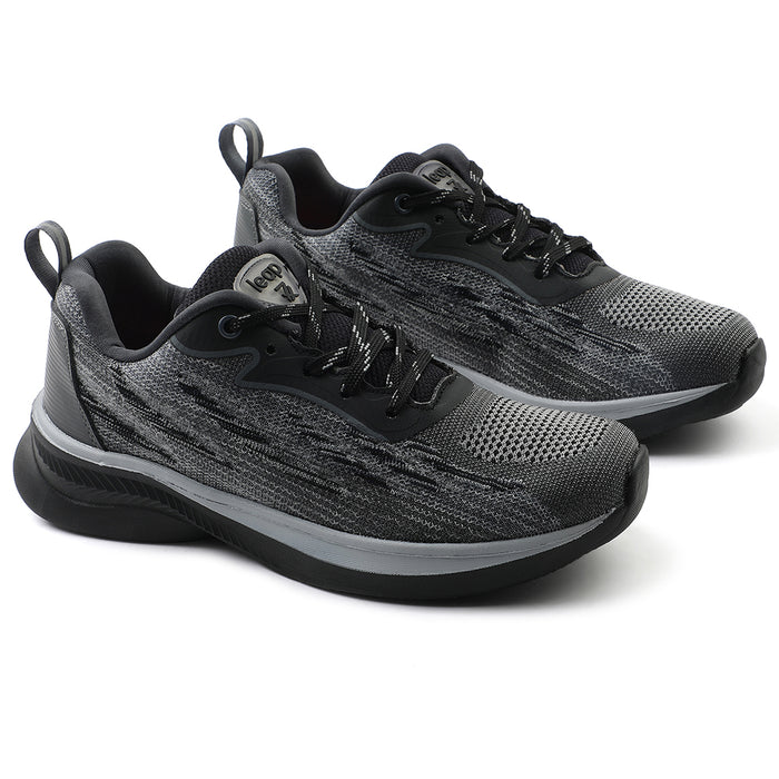 Leap7x Black Sports Lacing Running Shoes For Women MANTIS By Liberty