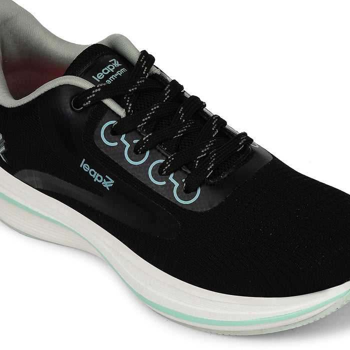 Leap7X Black Sports Lacing Running Shoes For Women Rosy 1 By Liberty