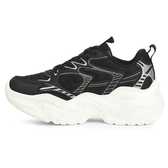 Leap7X Black Sports Lacing Running Shoes For Women Syria 1 By Liberty