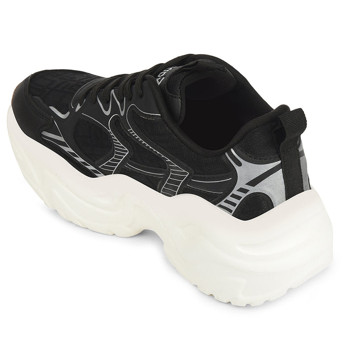 Leap7X Black Sports Lacing Running Shoes For Women Syria 1 By Liberty