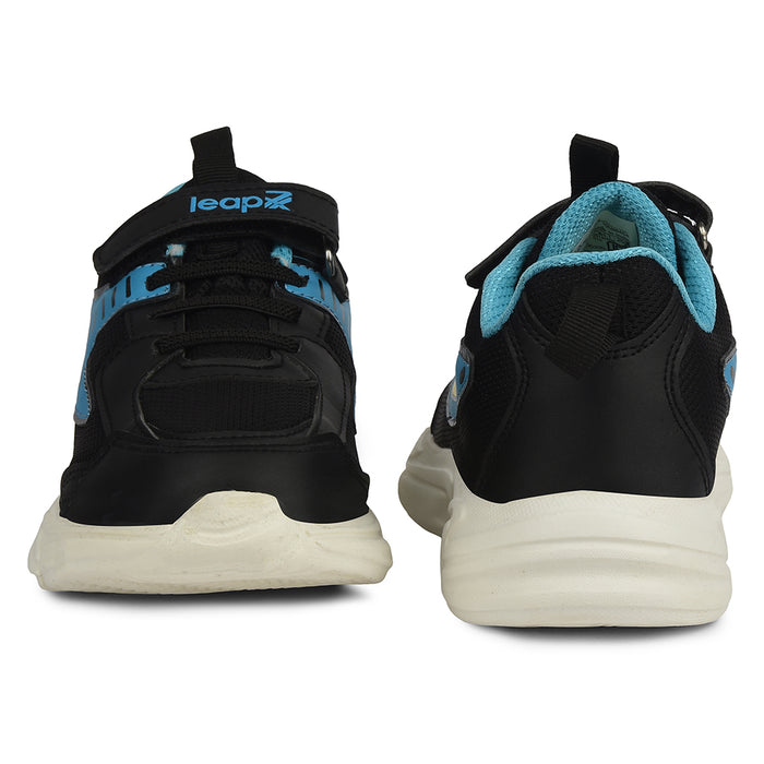 Leap7X Black Sports Non Lacing Walking Shoes For Kids Cloudy 5V By Liberty