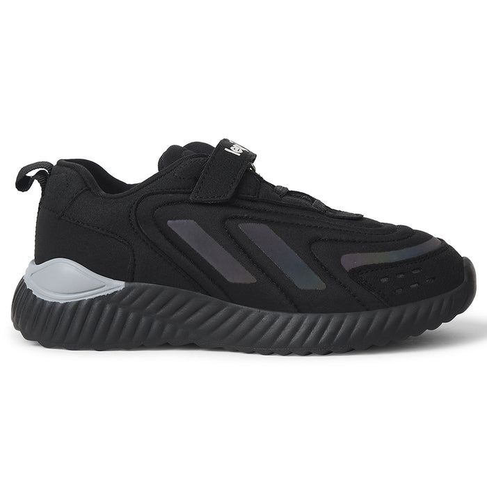 Leap7x Black Sports Non Lacing Walking Shoes For Kids NITKID-10