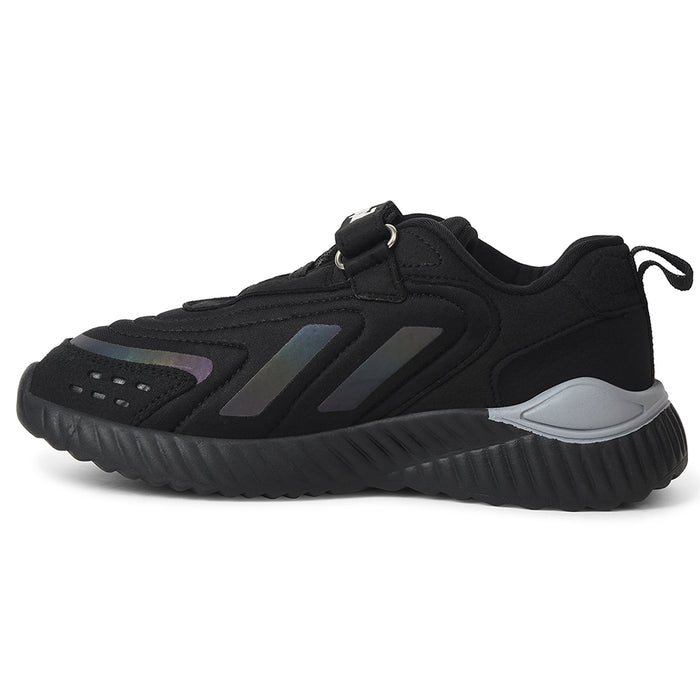 Leap7x Black Sports Non Lacing Walking Shoes For Kids NITKID-10