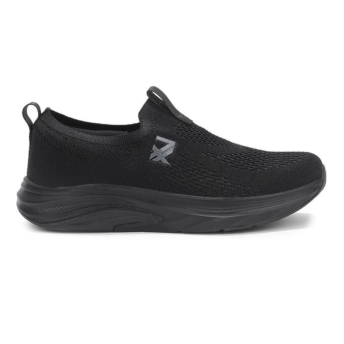 Leap7X Black Sports Non Lacing Walking Shoes For Men Ultrastepe By Liberty