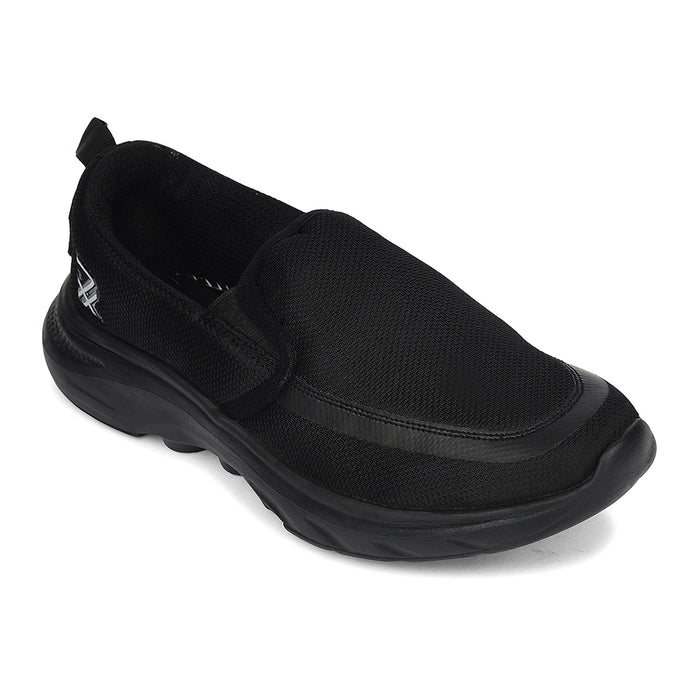 Leap7X Black Sports Non Lacing Walking Shoes For Men Venis 1D By Liberty