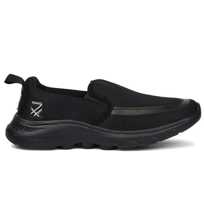 Leap7X Black Sports Non Lacing Walking Shoes For Men Venis 1D By Liberty