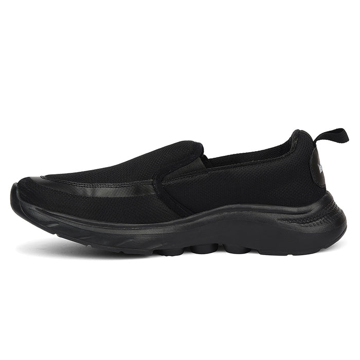 Leap7X Black Sports Non Lacing Walking Shoes For Men Venis 1D By Liberty