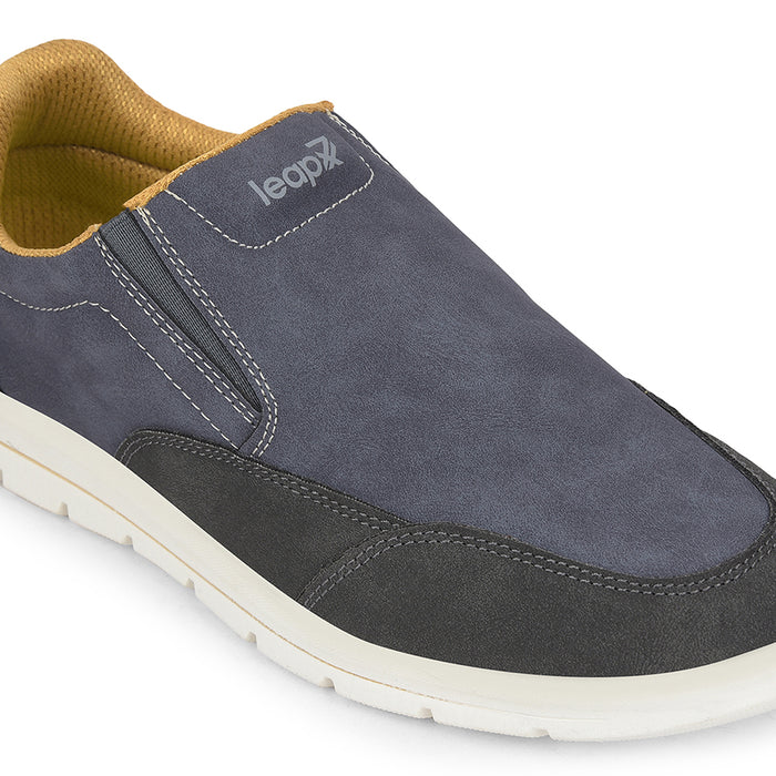 Leap7X Blue Casual Non Lacing Sneakers For Men Frinks 2E By Liberty