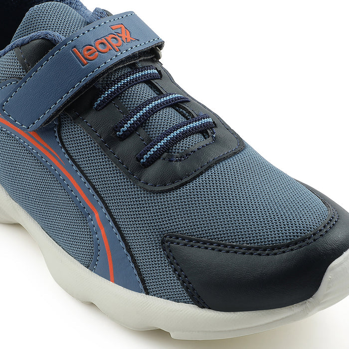 Leap7x Blue Non Lacing Sports Running Shoes For Kids KSN 670V