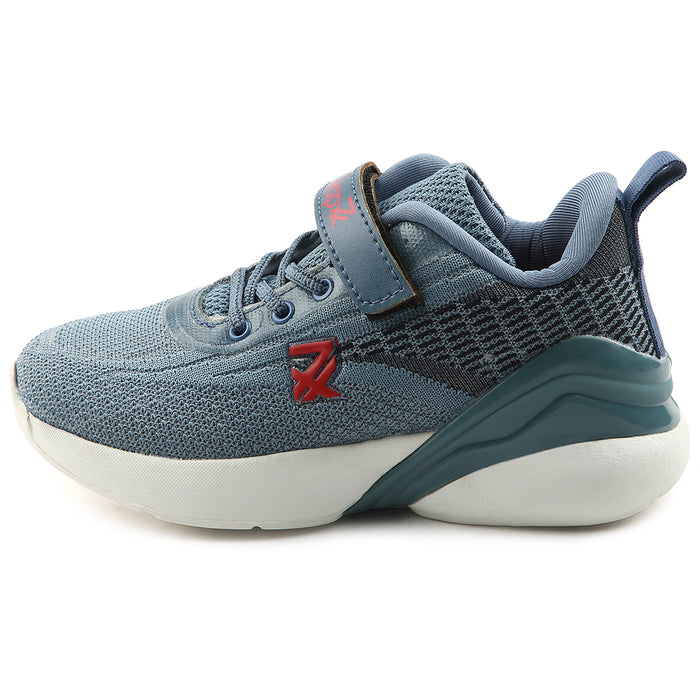 Leap7x Blue Sports Lacing Running Shoes For Kids COVER-02 By Liberty