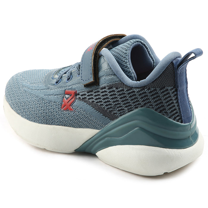 Leap7x Blue Sports Lacing Running Shoes For Kids COVER-02 By Liberty
