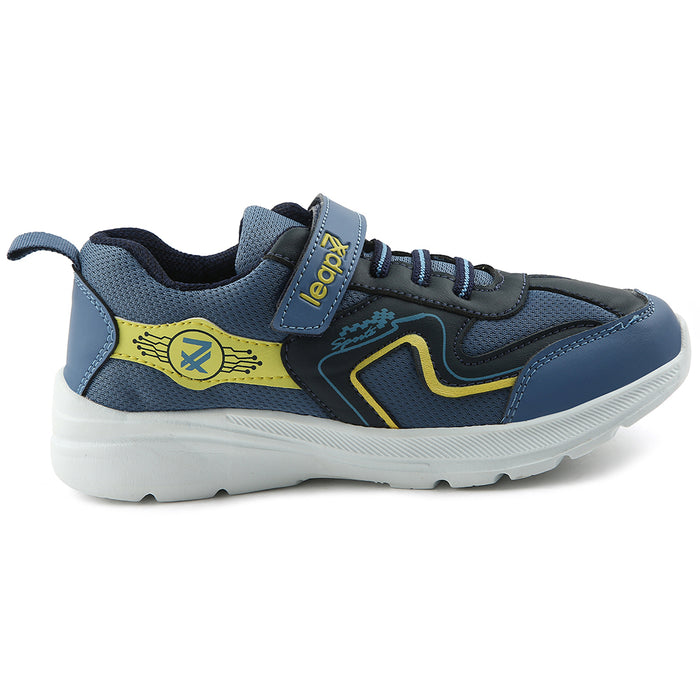 Leap7x Blue Sports Non Lacing Walking Shoes For Kids TRIVAGO-02 By Liberty