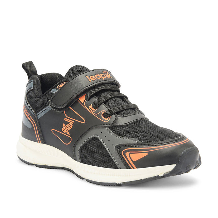 Leap7x By Liberty Kids DECLAN-EL Black Sports Non Lacing Shoes