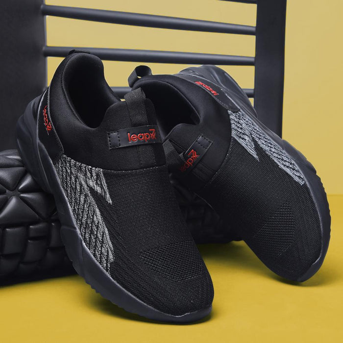 Leap7x By Liberty Mens BRISK-5 Black Sports Non Lacing Shoes