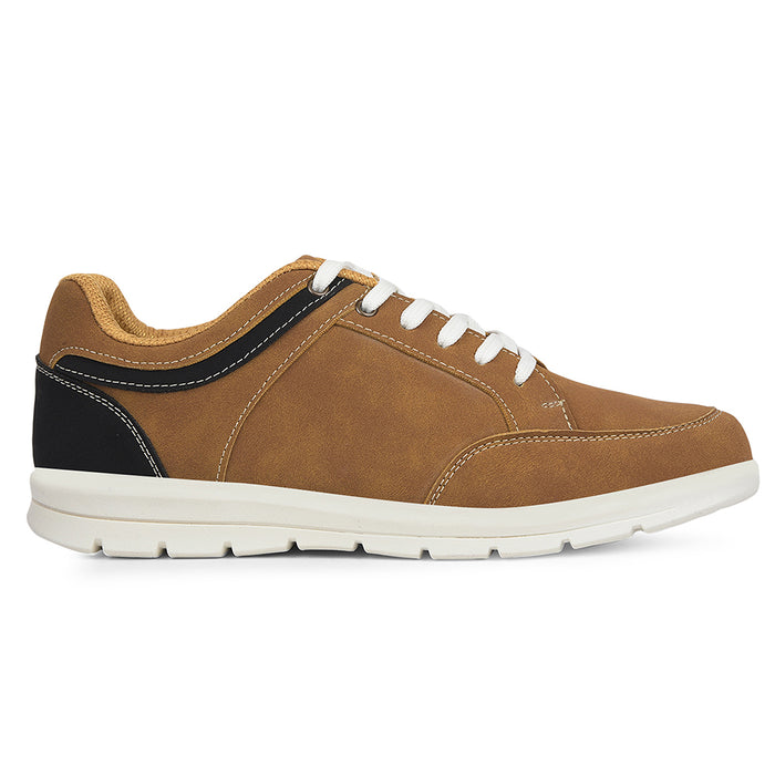 Leap7X Camel Casual Lacing Sneakers For Men Frinks 1E By Liberty