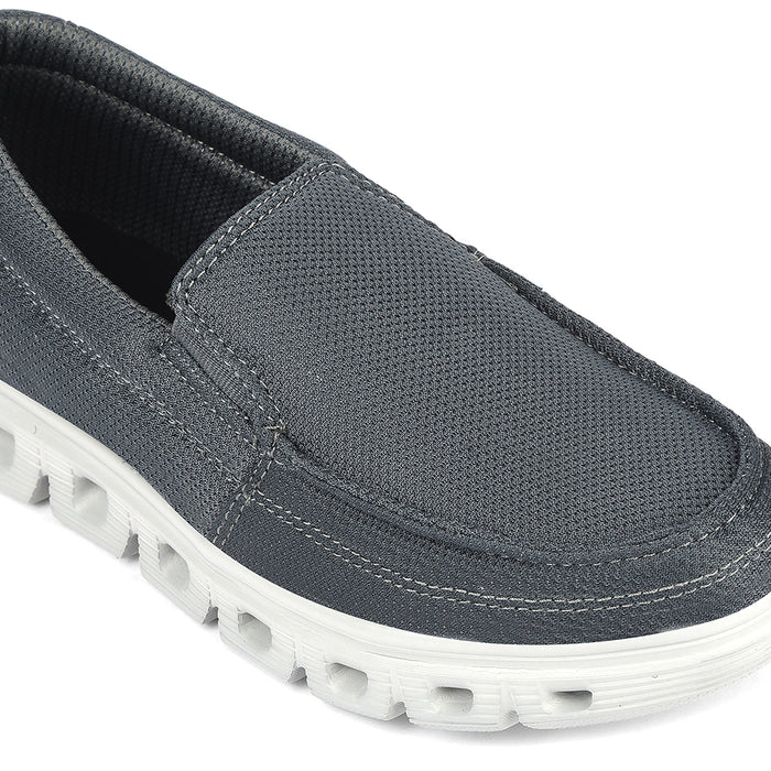 Leap7X Dark Grey Non Lacing Casual Shoes For Men Flow 5 By Liberty