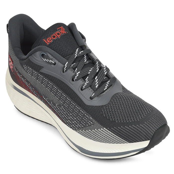 Leap7X Dark Grey Sports Lacing Running Shoes For Men Ghd 21 By Liberty