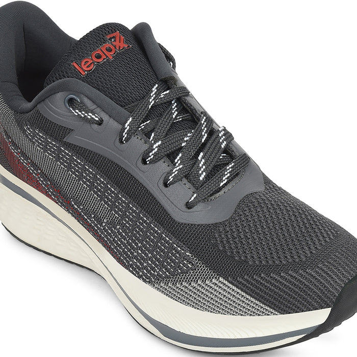 Leap7X Dark Grey Sports Lacing Running Shoes For Men Ghd 21 By Liberty