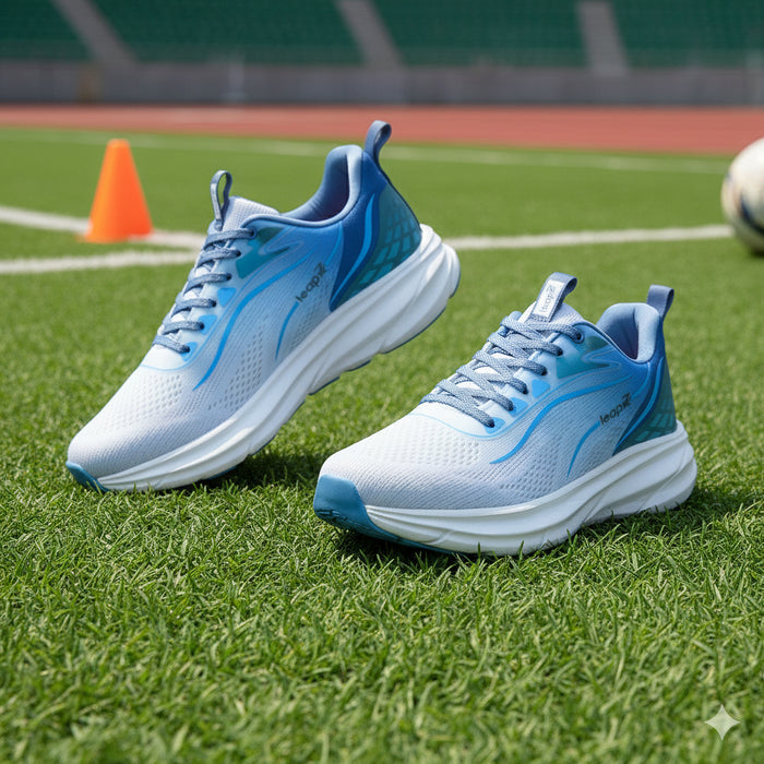 Leap7X Drivstep E Teal Blue Sports Lacing Running Shoes For Men By Liberty