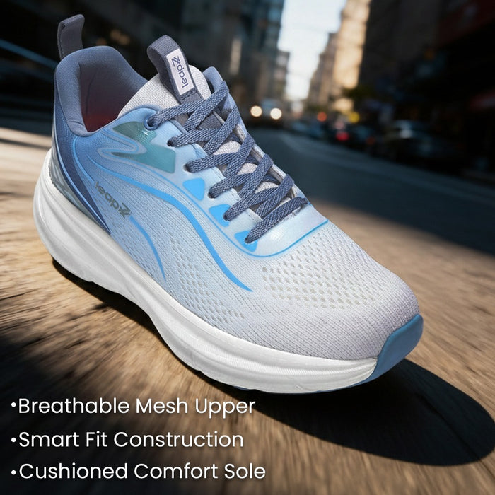 Leap7X Drivstep E Teal Blue Sports Lacing Running Shoes For Men By Liberty