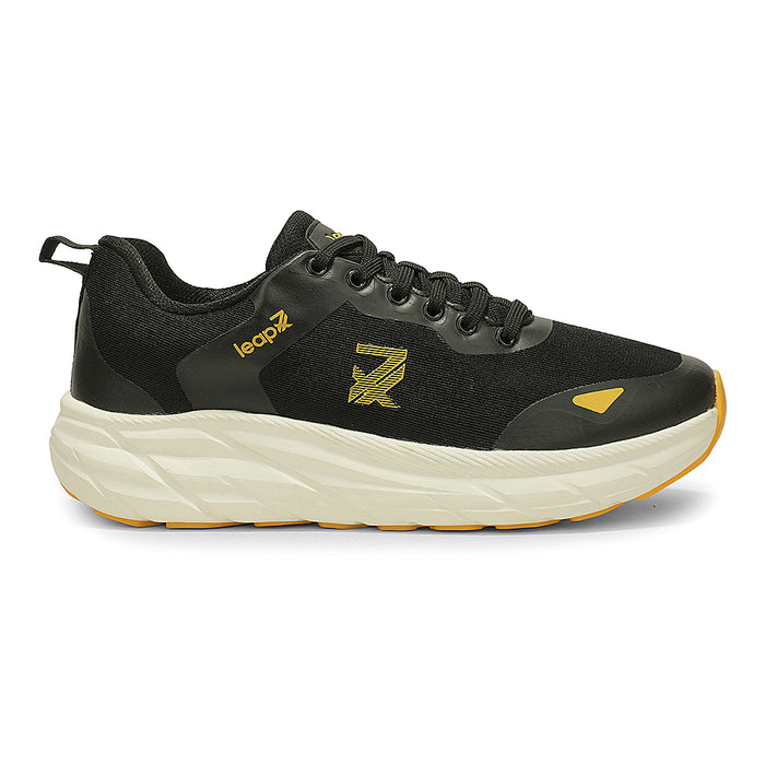 Leap7X Forcestepe Black Sports Lacing Running Shoes For Men By Liberty