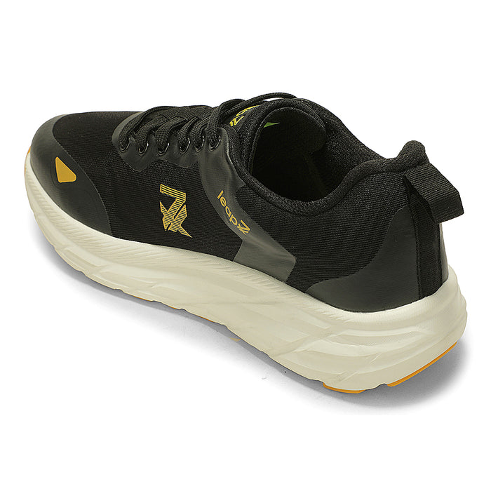 Leap7X Forcestepe Black Sports Lacing Running Shoes For Men By Liberty