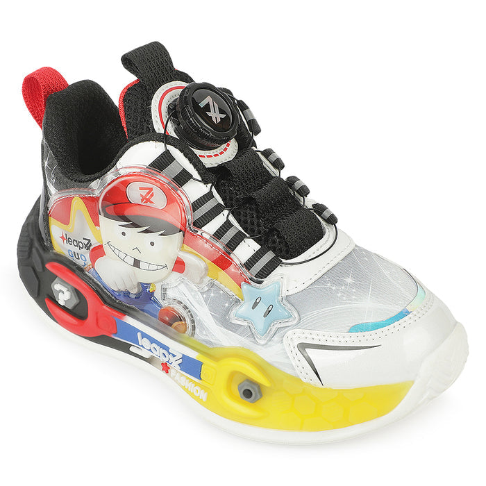 Leap7X GLOWGEAR-1 Black Casual Lacing Running Shoes for Kids by Liberty