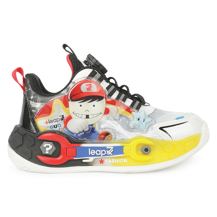 Leap7X GLOWGEAR-1 Black Casual Lacing Running Shoes for Kids by Liberty