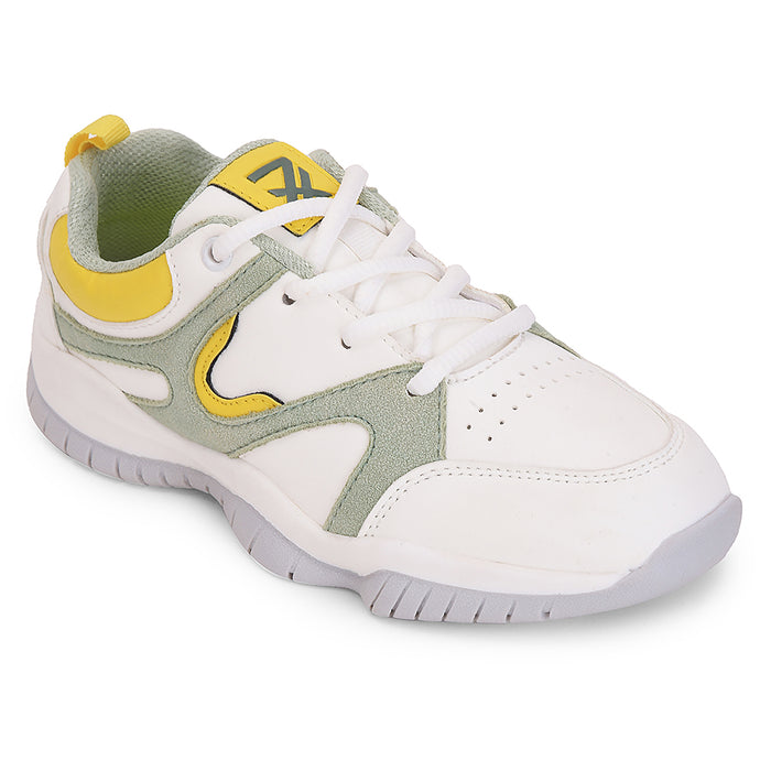 Leap7x Green Sports Lacing Running Shoes For Kids CANON-2E By Liberty
