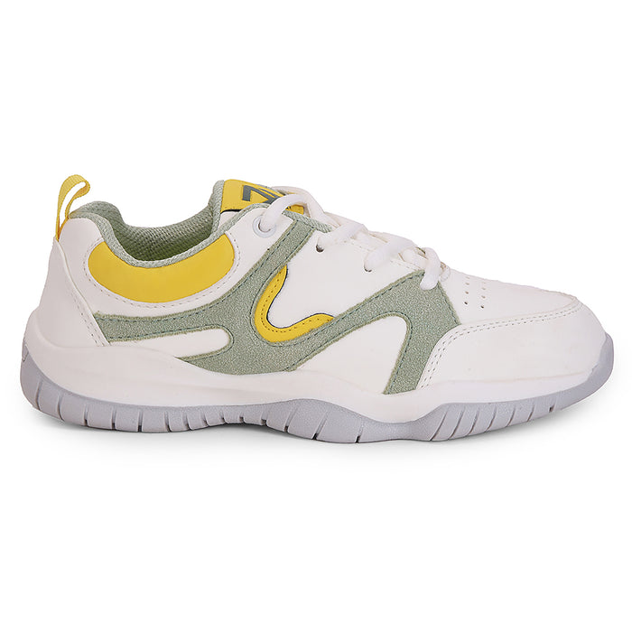Leap7x Green Sports Lacing Running Shoes For Kids CANON-2E By Liberty