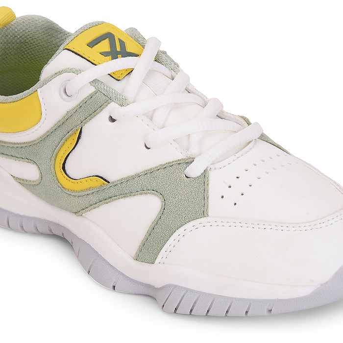 Leap7x Green Sports Lacing Running Shoes For Kids CANON-2E By Liberty