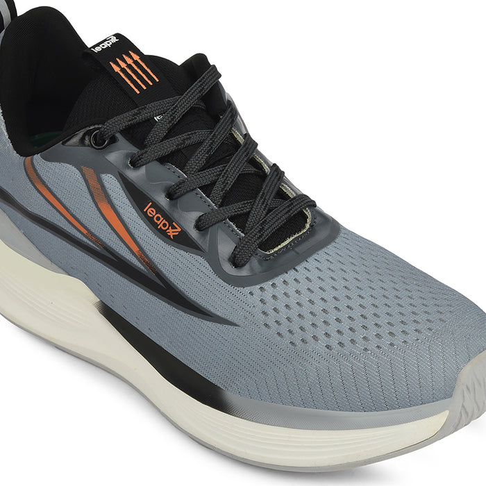 Leap7X Grey Sports Lacing Running Shoes For Men Dario By Liberty