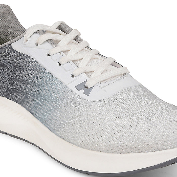 Leap7x Grey Sports Lacing Running Shoes For Men FLYOD By Liberty