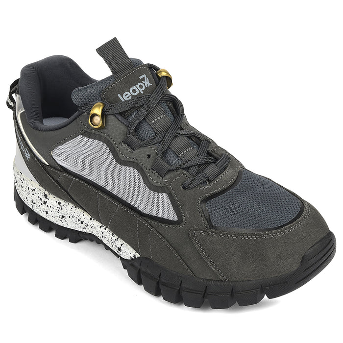 Leap7X Grey Sports Lacing Running Shoes For Men Mountain2 By Liberty