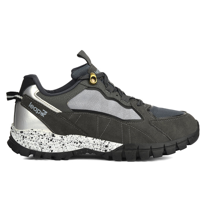 Leap7X Grey Sports Lacing Running Shoes For Men Mountain2 By Liberty