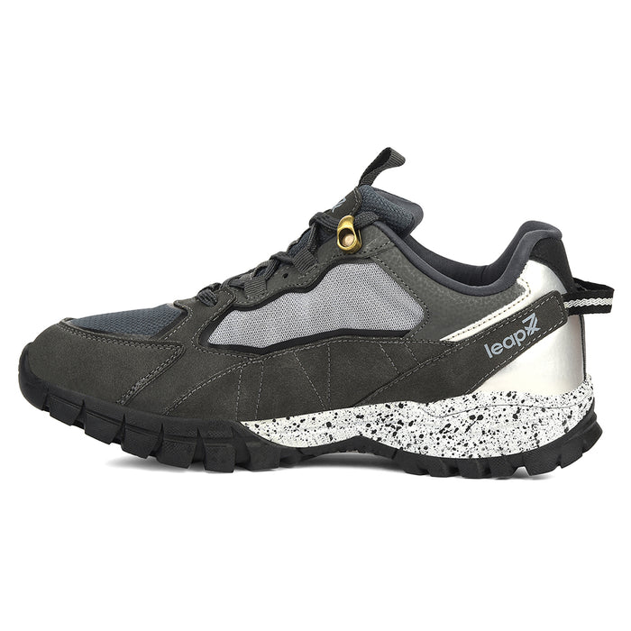 Leap7X Grey Sports Lacing Running Shoes For Men Mountain2 By Liberty