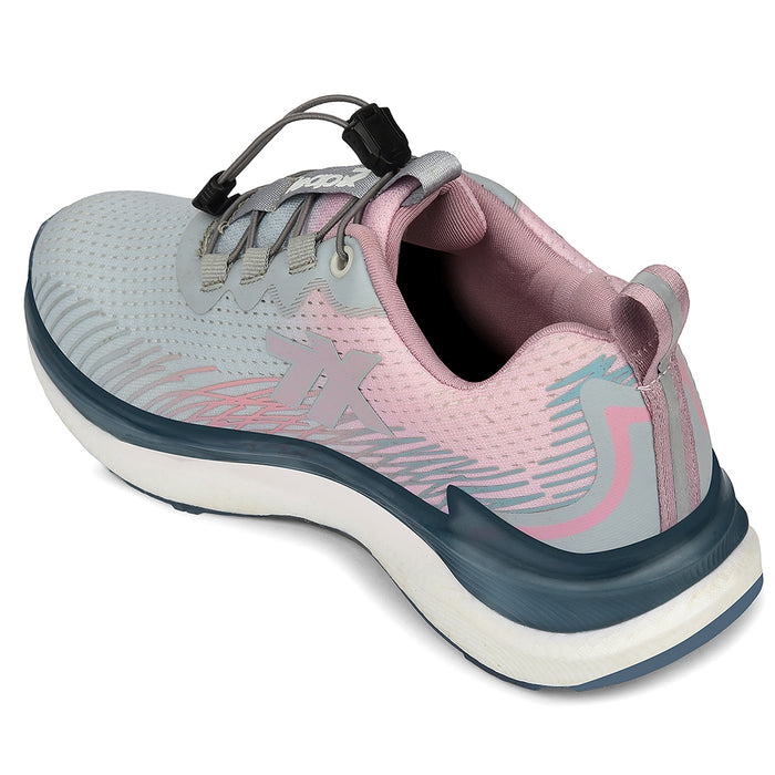 Leap7X Grey Sports Lacing Running Shoes For Women Chelsy 3 By Liberty
