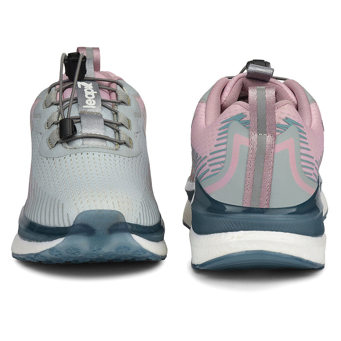 Leap7X Grey Sports Lacing Running Shoes For Women Chelsy 3 By Liberty