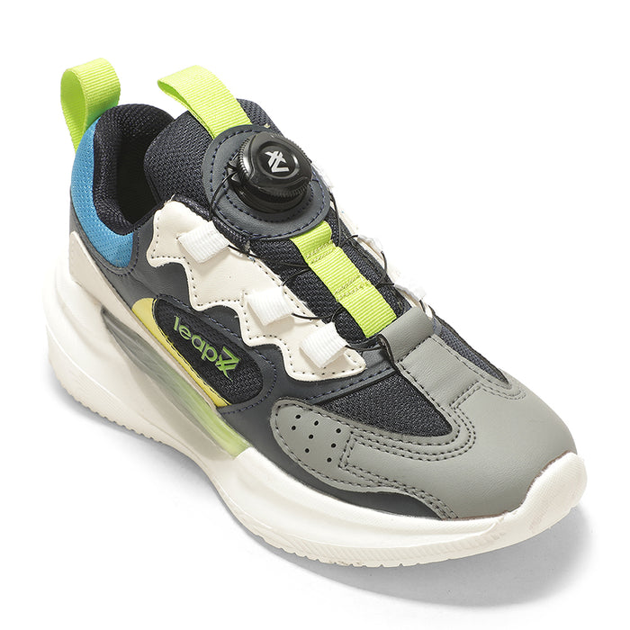 Leap7x Grey Sports Non Lacing Running Shoes For Kids GAMEON-1 By Liberty