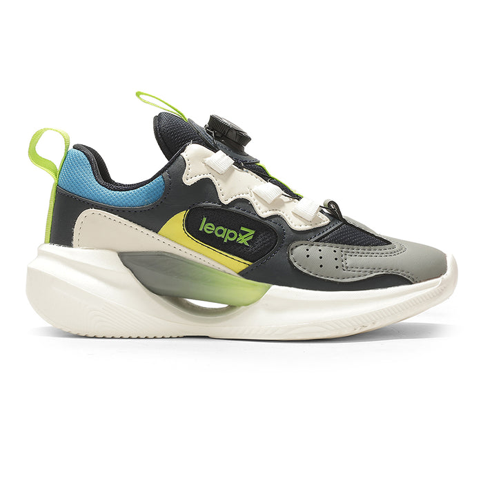 Leap7x Grey Sports Non Lacing Running Shoes For Kids GAMEON-1 By Liberty